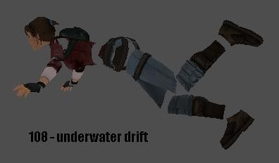 Underwater drift animation