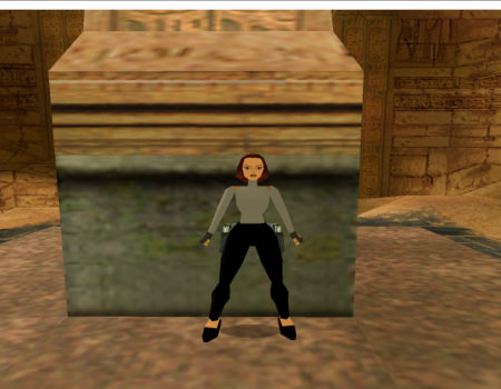 lara with a turtleneck and heels