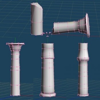 Egyptian Columns Meshes