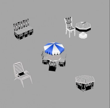 White Garden furniture objects