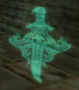 Glowing Weapon Pickup Sign
